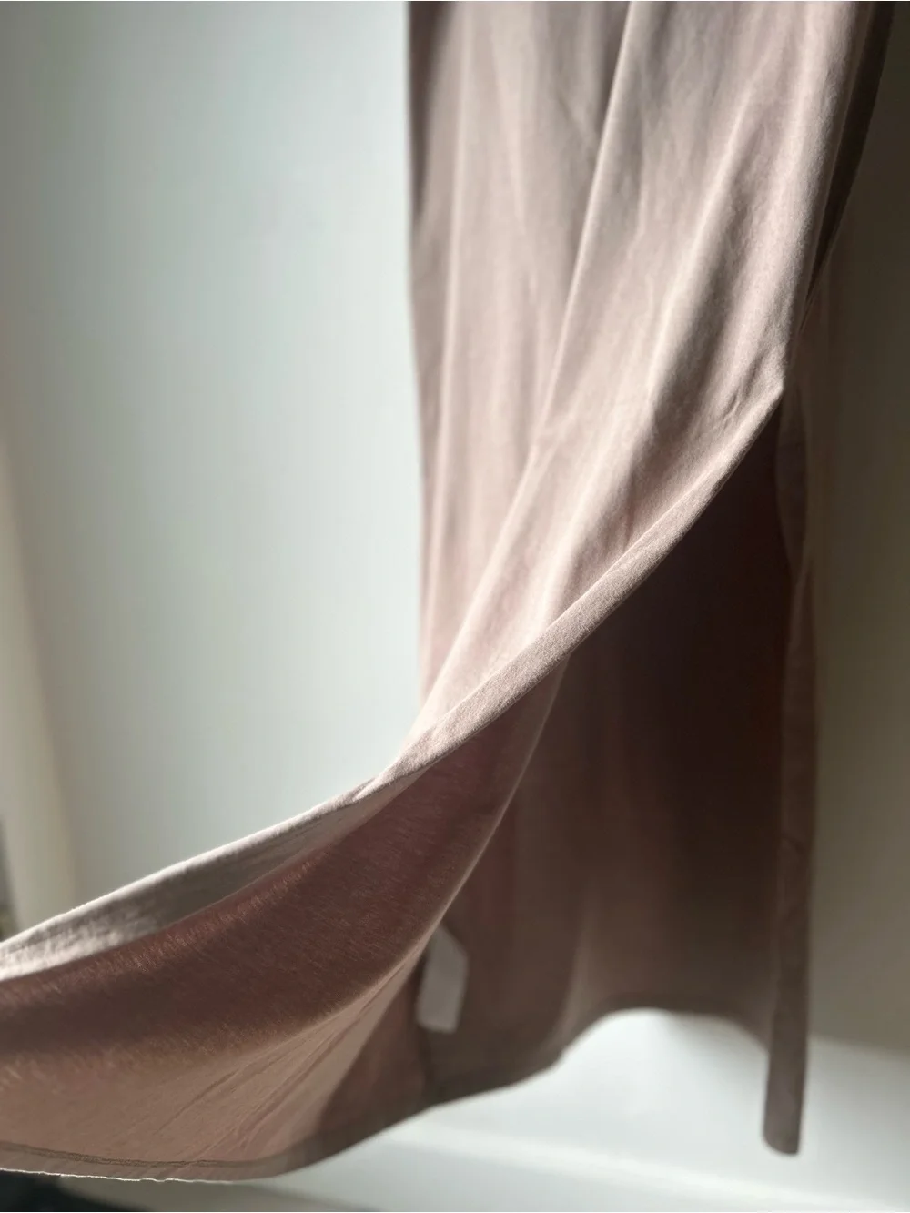 ABERCROMBIE & FITCH Taupe Cotton T-Shirt Maxi Dress | Side Slit | Size Small